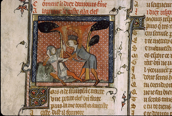 Roman de la Rose - Amour verrouillant le coeur de l'Amant