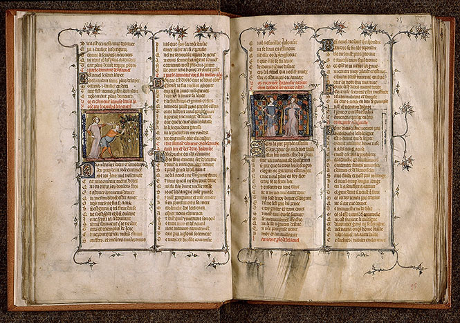 Roman de la Rose - Amant baisant la rose sur le conseil de Bel Accueil (L')_1