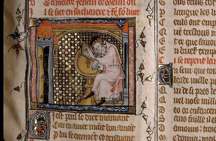 Roman de la Rose - Jean de Meun écrivant