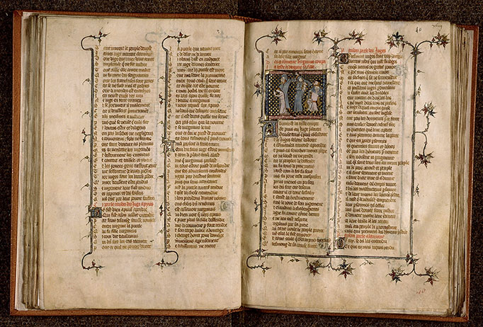 Roman de la Rose - Mort de Virginie/Virginius présentant la tête de Virginie à Appius Claudius_1