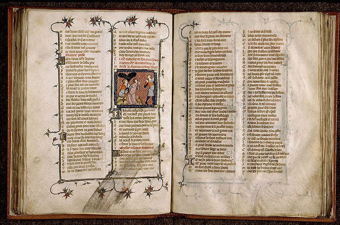 Roman de la Rose - Amant demandant à Richesse le chemin de Trop Donner (L')_1