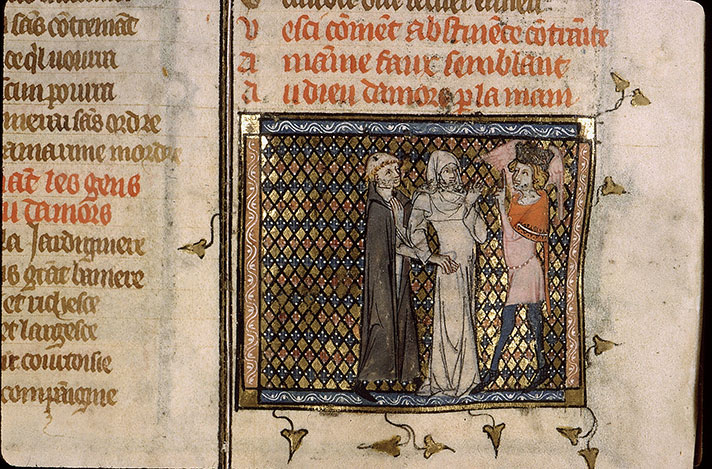 Roman de la Rose - Abstinence amenant Faux Semblant devant Amour