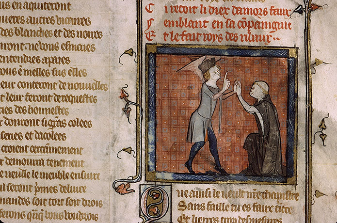 Roman de la Rose - Amour nommant Faux Semblant roi des ribauds_0