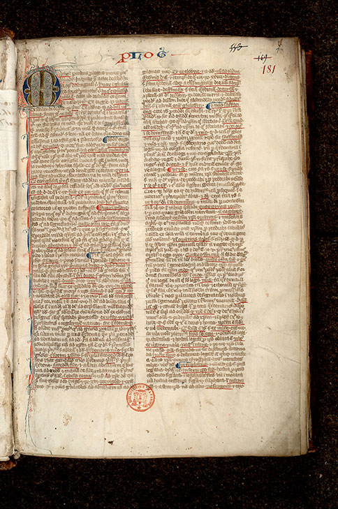 Postilla in Bibliam - Initiale filigranée