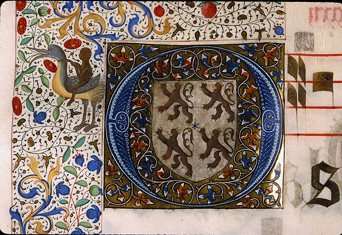Graduel à l'usage de la cathédrale du Mans - Singe chevauchant un oiseau