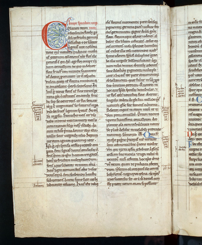 Speculum virginum - Initiale de couleur ornée_1