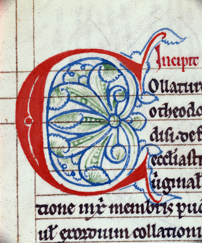 Speculum virginum - Initiale de couleur ornée