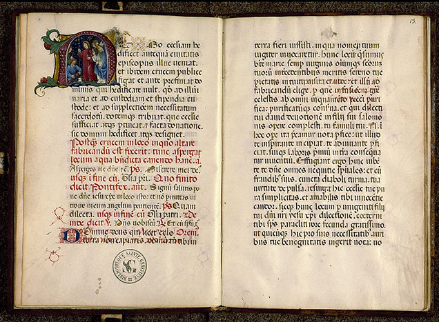 Pontifical romain à l'usage de Lodi (fragment) - Bénédiction de la première pierre d'une église_1