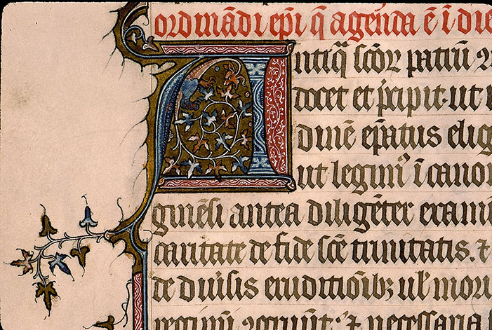 Pontifical à l'usage de Senlis - Initiale ornée