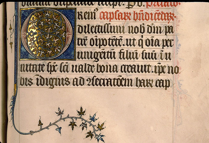 Pontifical à l'usage de Senlis - Initiale ornée