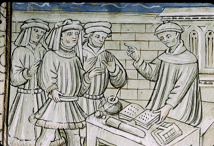 Cas des nobles hommes et femmes (Des) - Boccace s'adressant à un groupe_1