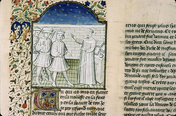 Cas des nobles hommes et femmes (Des) - Boccace s'adressant à un groupe_1