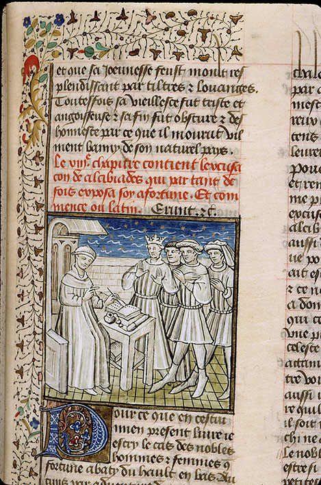 Cas des nobles hommes et femmes (Des) - Boccace s'adressant à un groupe_1