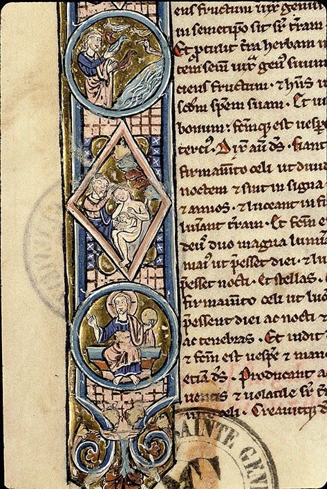 Bible - Création d'Eve et des animaux terrestres/Création des oiseaux et des poissons/Dieu en majesté_1