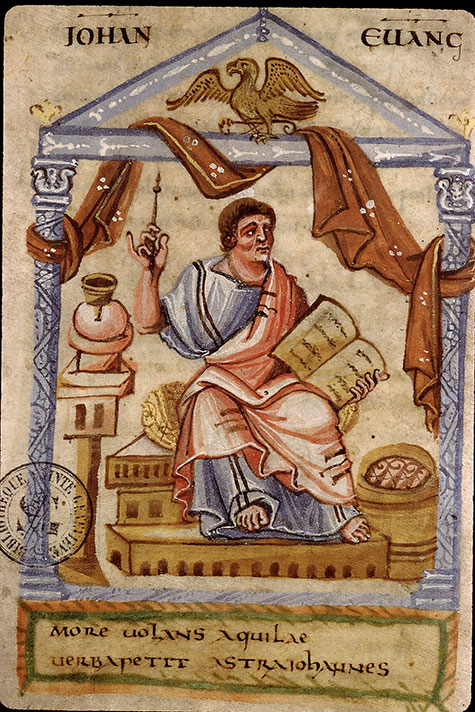 Evangiles - Saint Jean écrivant et son symbole