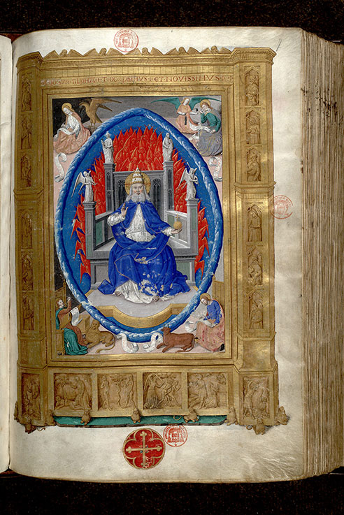 Missel à l'usage de Paris - Dieu en majesté entouré des évangélistes