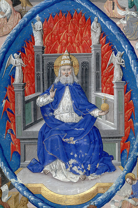 Missel à l'usage de Paris - Dieu en majesté entouré des évangélistes_1