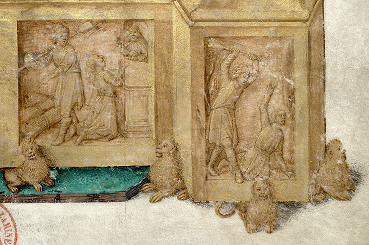 Missel à l'usage de Paris - Meurtre de Caïn/Offrandes de Caïn et d'Abel