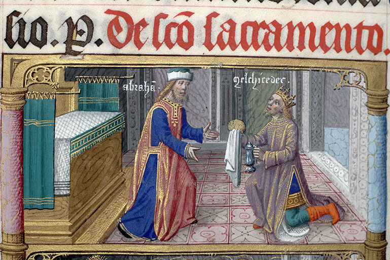 Missel à l'usage de Paris - Melchisédech offrant le vin et le pain à Abraham_0