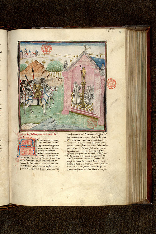 Fleur des histoires - Judas Maccabée devant le Temple de Jérusalem dédié à Jupiter_2