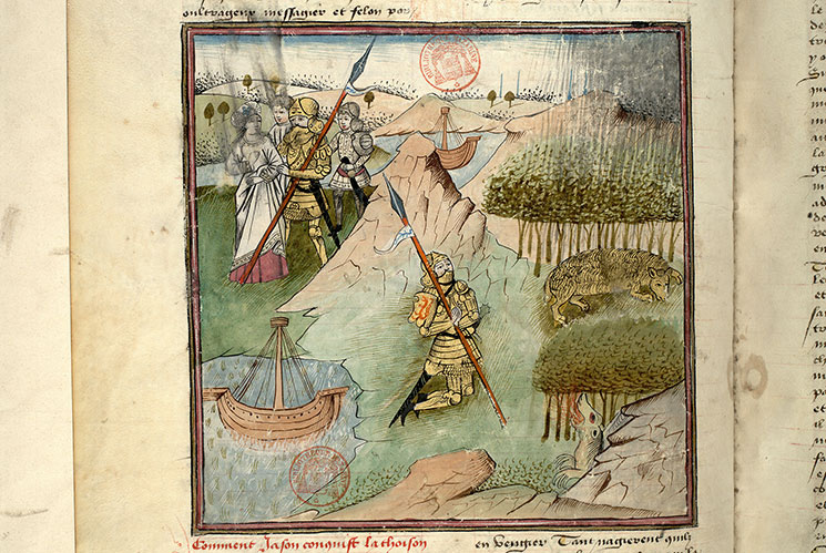Fleur des histoires - Jason devant le dragon gardien de la Toison d'or/Médée et Jason_0