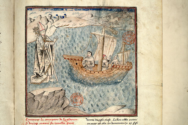 Fleur des histoires - Apparition d'un évêque à saint Elphège pendant une tempête