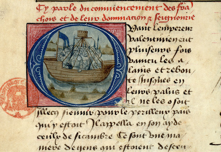 Fleur des histoires - Armée des Sicambres naviguant