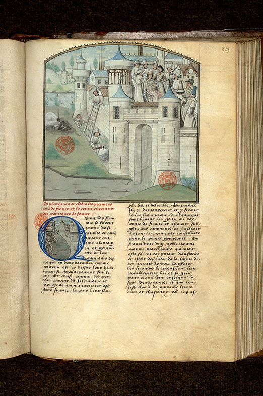 Fleur des histoires - Couronnement de Pharamond dans une ville en cours de fortification_1