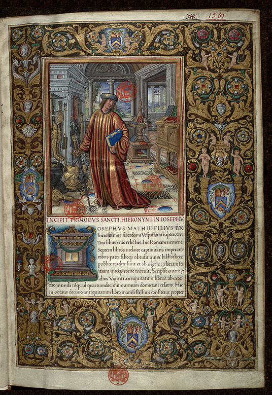 Antiquitates judaicae - Page décorée, avec armes ajoutées d'Henri Arnauld_2