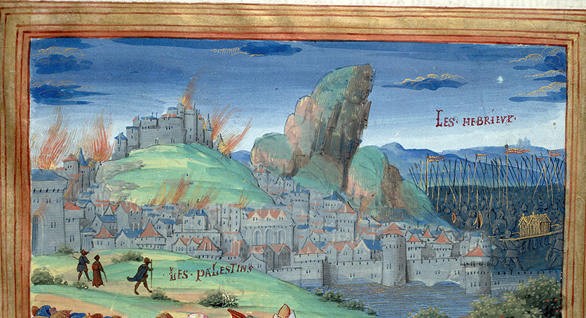 Antiquitates judaicae - Philistins fuyant Ashdod en flammes/Transport de l'Arche d'alliance à Bet-Shémesh_1
