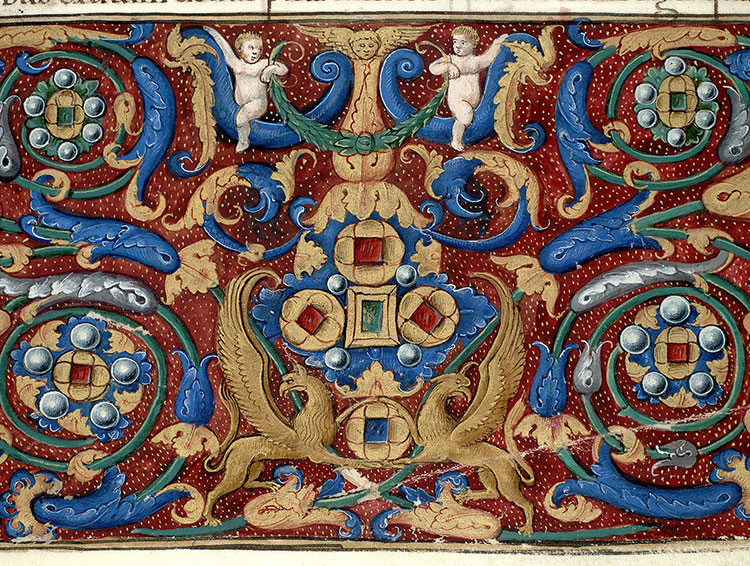 Antiquitates judaicae - Page décorée, avec armes ajoutées d'Henri Arnauld et devise_1