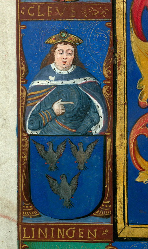 Bible - Armes de Georges d'Egmond, entourées de seize figures avec leurs armes_6