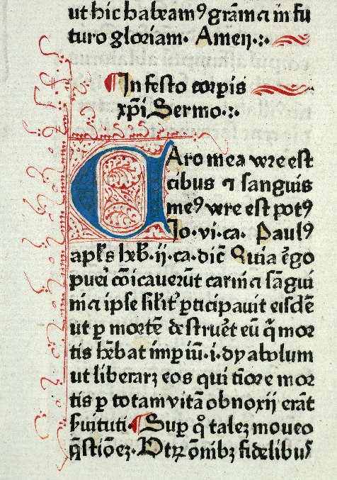 Sermones de sanctis - Initiale filigranée
