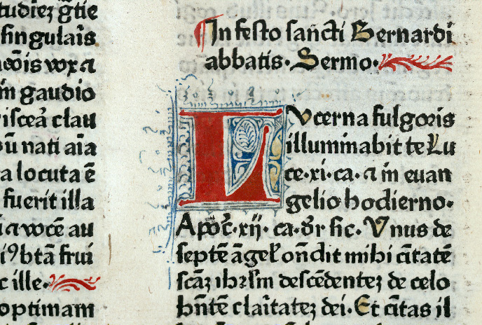 Sermones de sanctis - Initiale filigranée