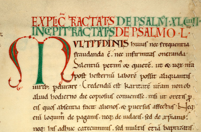 Enarrationes in Psalmos - Initiale de couleur ornée