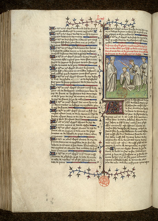 Grandes chroniques de France - Jean II le Bon adoubant un chevalier_1