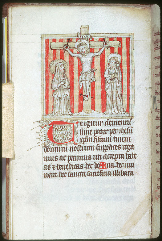 Missel à l'usage de Tours - Christ en croix entre Marie et Jean_1