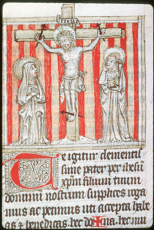 Missel à l'usage de Tours - Christ en croix entre Marie et Jean