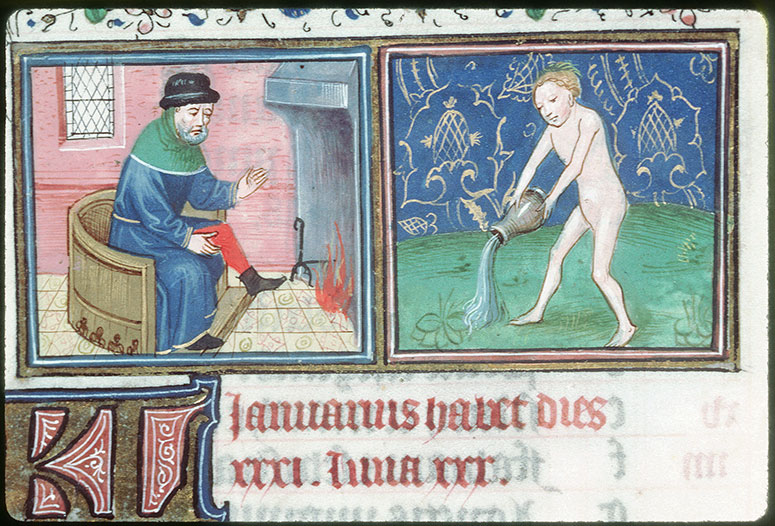 Heures à l'usage de Rome - Homme au coin du feu