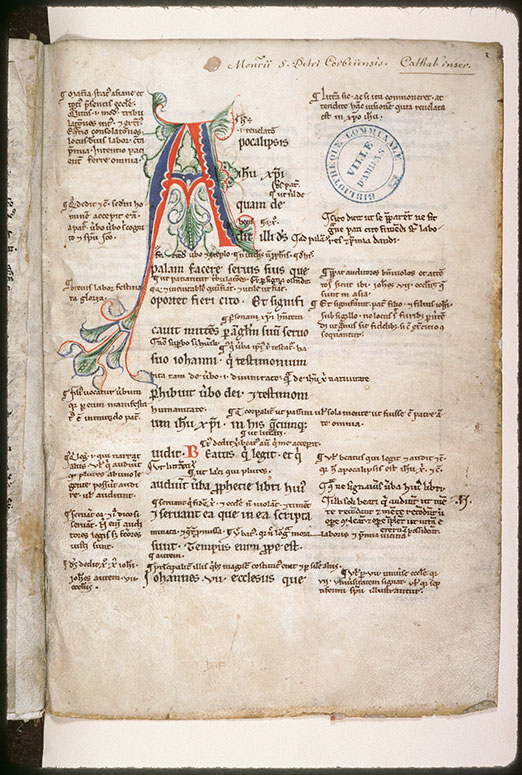 Bible glosée (partie de) - Initiale de couleur ornée_1