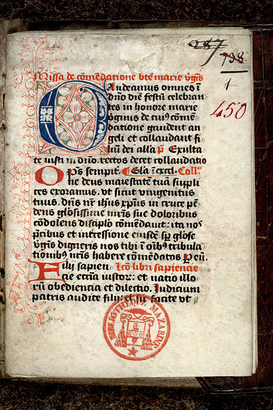 Recueil de messes votives - Initiale filigranée_0