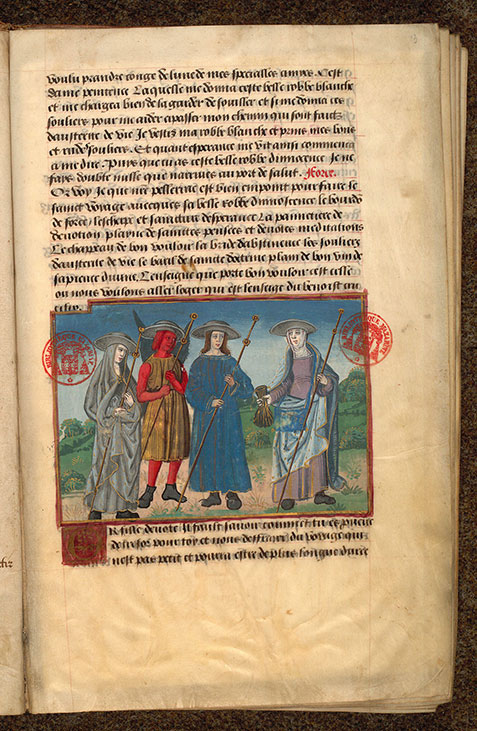 Voyage spirituel - Départ de l'Ame dévote et de ses compagnons vers la cité de Bon Repos_1