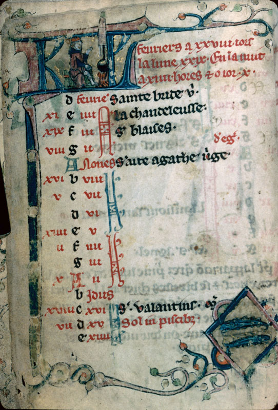 Heures/Vie de sainte Marguerite - Homme au coin du feu