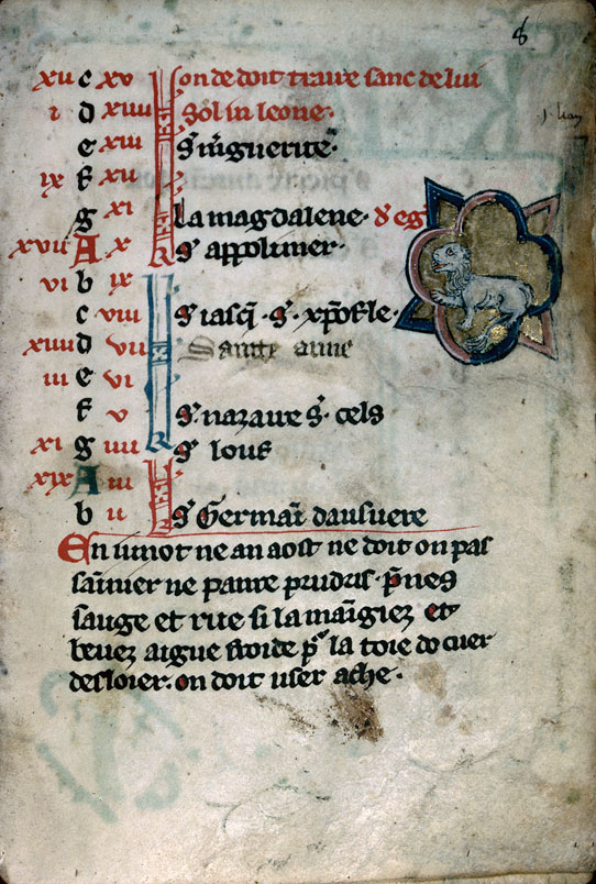 Heures/Vie de sainte Marguerite - Signe du lion