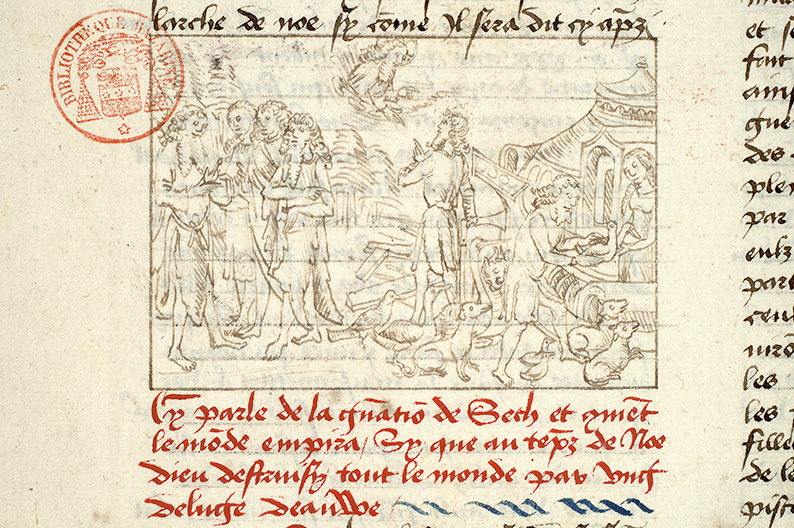 Fleur des histoires - Dieu ordonnant à Noé de construire l'arche/Embarquement dans l'arche de Noé/Noé et ses fils