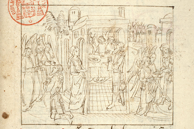 Fleur des histoires - Abraham et les trois anges/Lot emmenant les trois anges dans sa maison/Trois anges arrivant à Sodome (Les)
