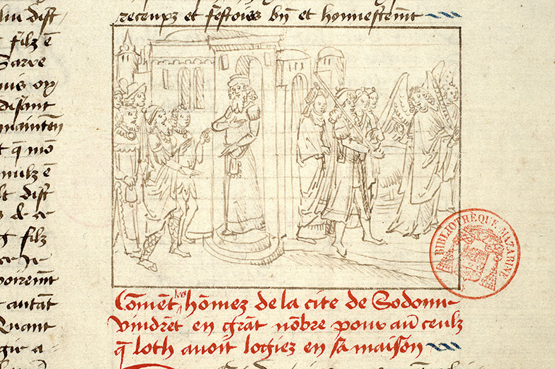 Fleur des histoires - Lot et sa famille quittant Sodome/Sodomites assiégeant la maison de Lot
