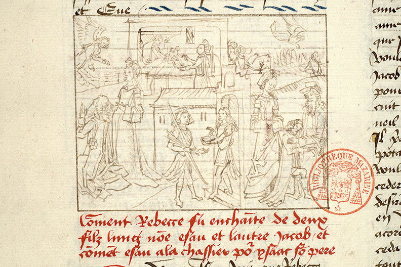 Fleur des histoires - Dieu parlant à Isaac/Esaü cédant son droit d'aînesse à Jacob/Isaac bénissant Jacob/Naissance d'Esaü et de Jacob