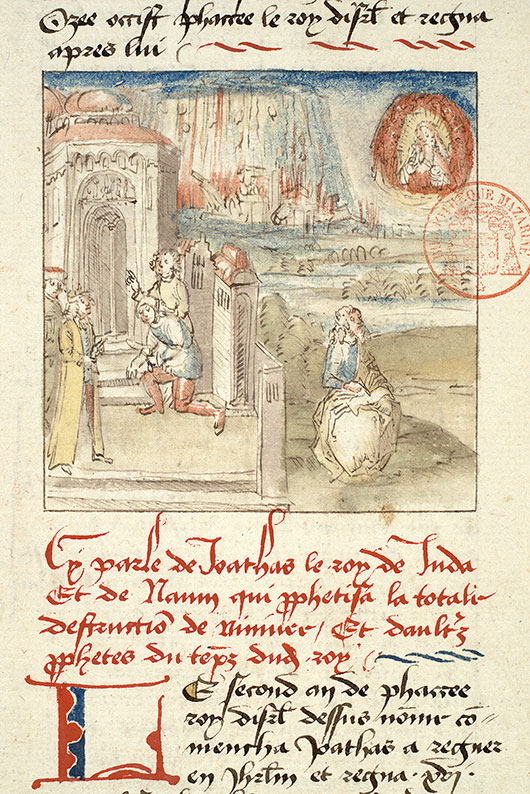 Fleur des histoires - Destruction de Ninive/Première vision d'Isaïe/Yotam devant la porte du Temple