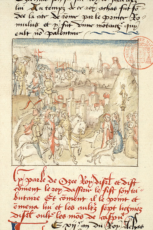 Fleur des histoires - Bataille entre Osée roi d'Israël et Salmanasar V devant Samarie/Osée roi d'Israël fait prisonnier par Salmanasar V/Samaritains attaqués par des loups